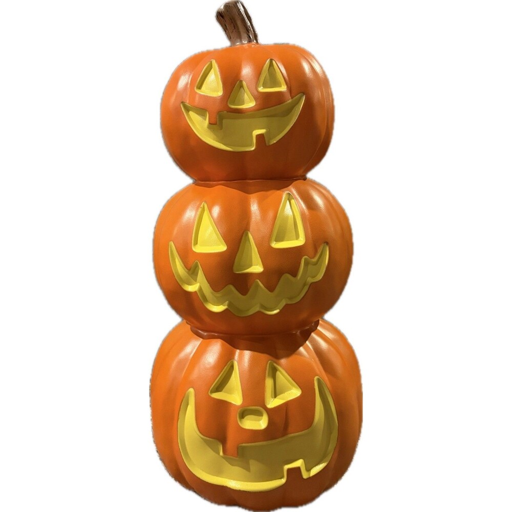 Stacked Pumpkins Blow Mold Indoor Outdoor Lighted Decor 20" w/ Timer Hyke & Eek